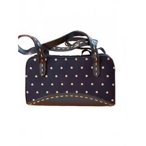 Apt. 9 by Kohl’s Navy Polka Dot Canvas Satchel